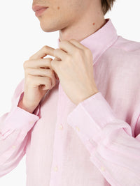 Camicia in lino rosa