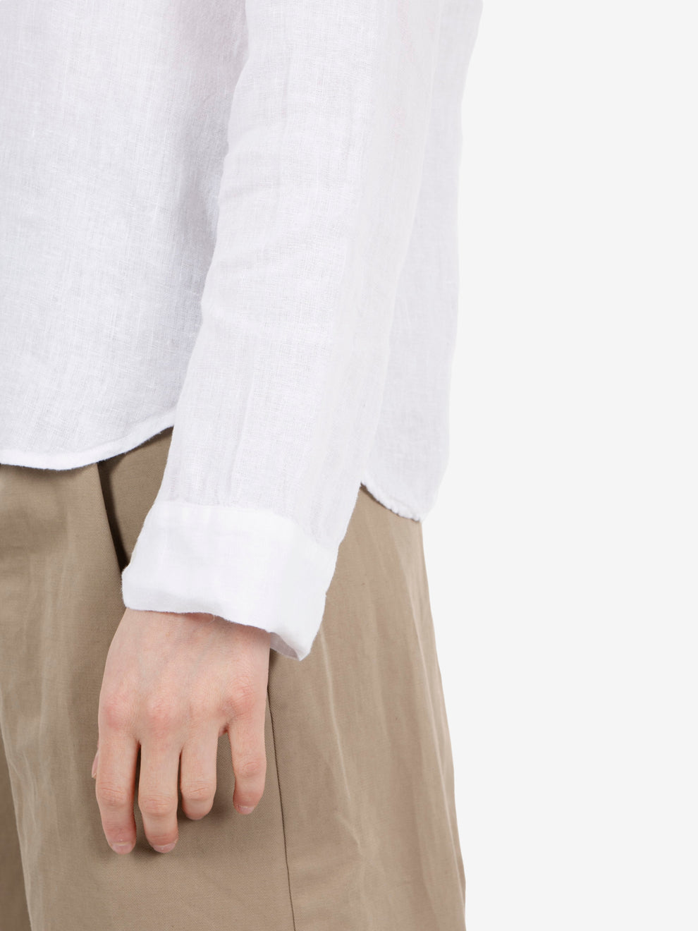 Slim white linen shirt