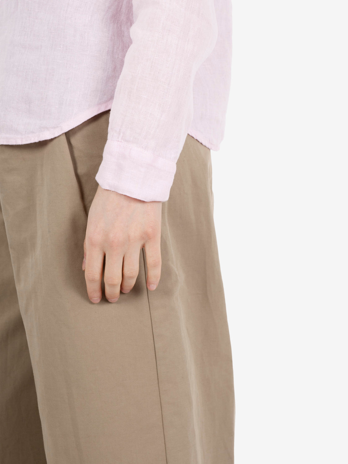 Camicia in lino slim rosa
