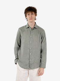 Cypress green linen shirt