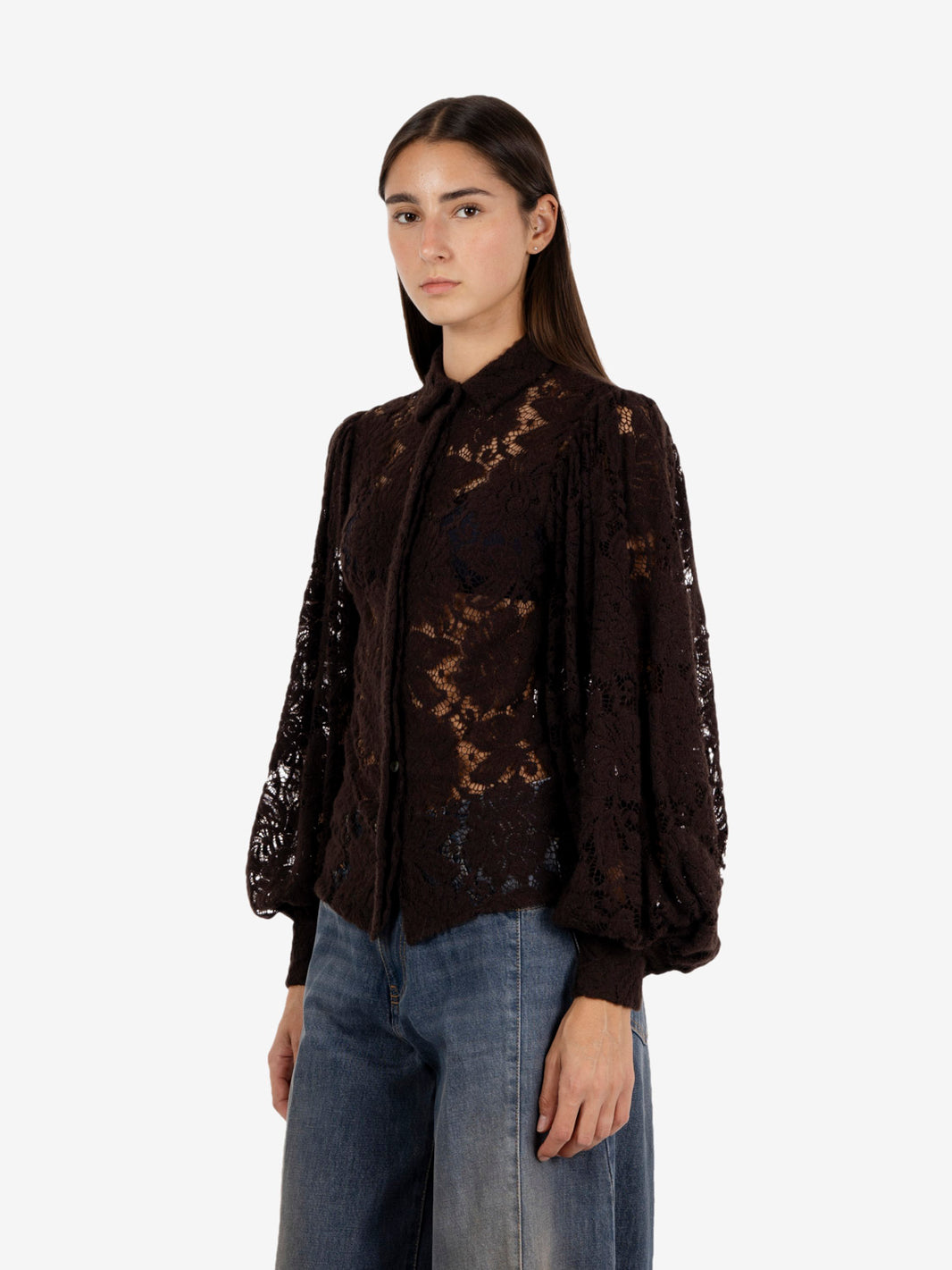 Camicia in pizzo balloon moro