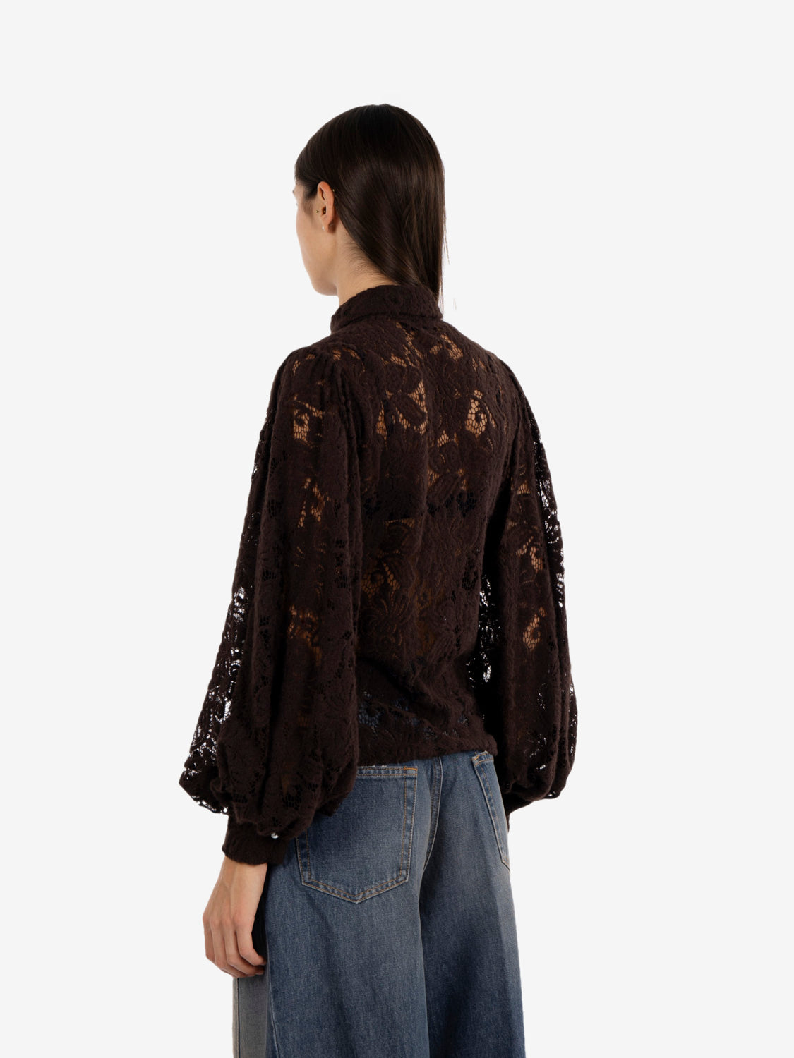 Camicia in pizzo balloon moro