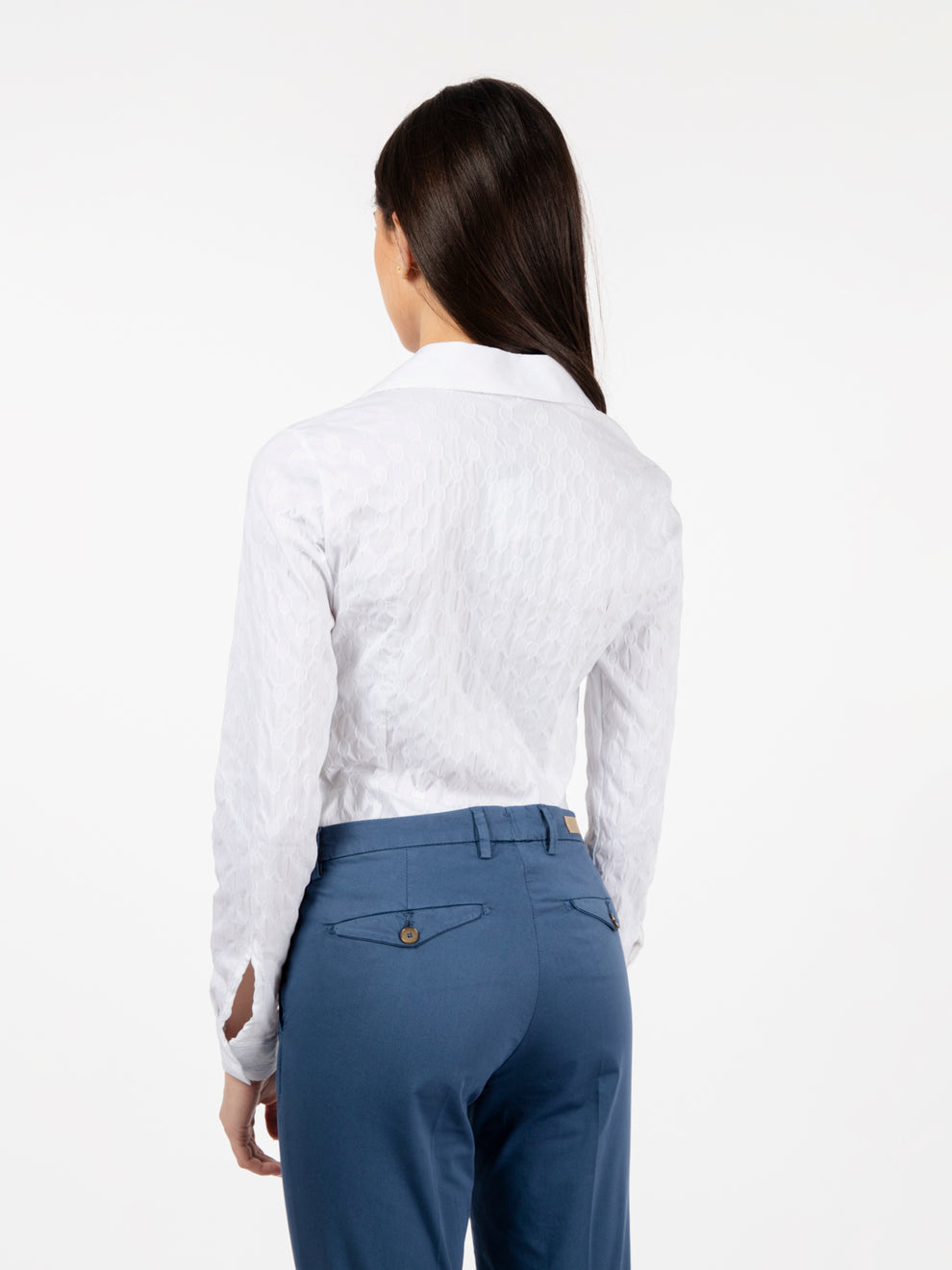 Camicia in tessuto operato bianca