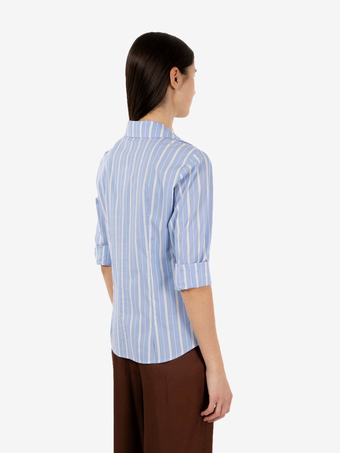 Ingrid shirt with blue striped roses