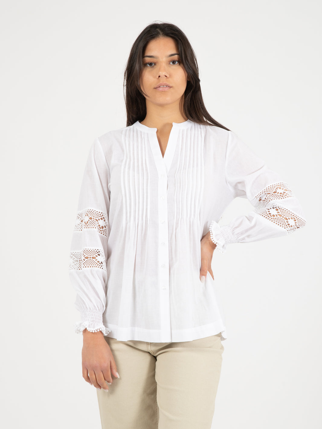 Camicia Irene manica a sbuffo bianca