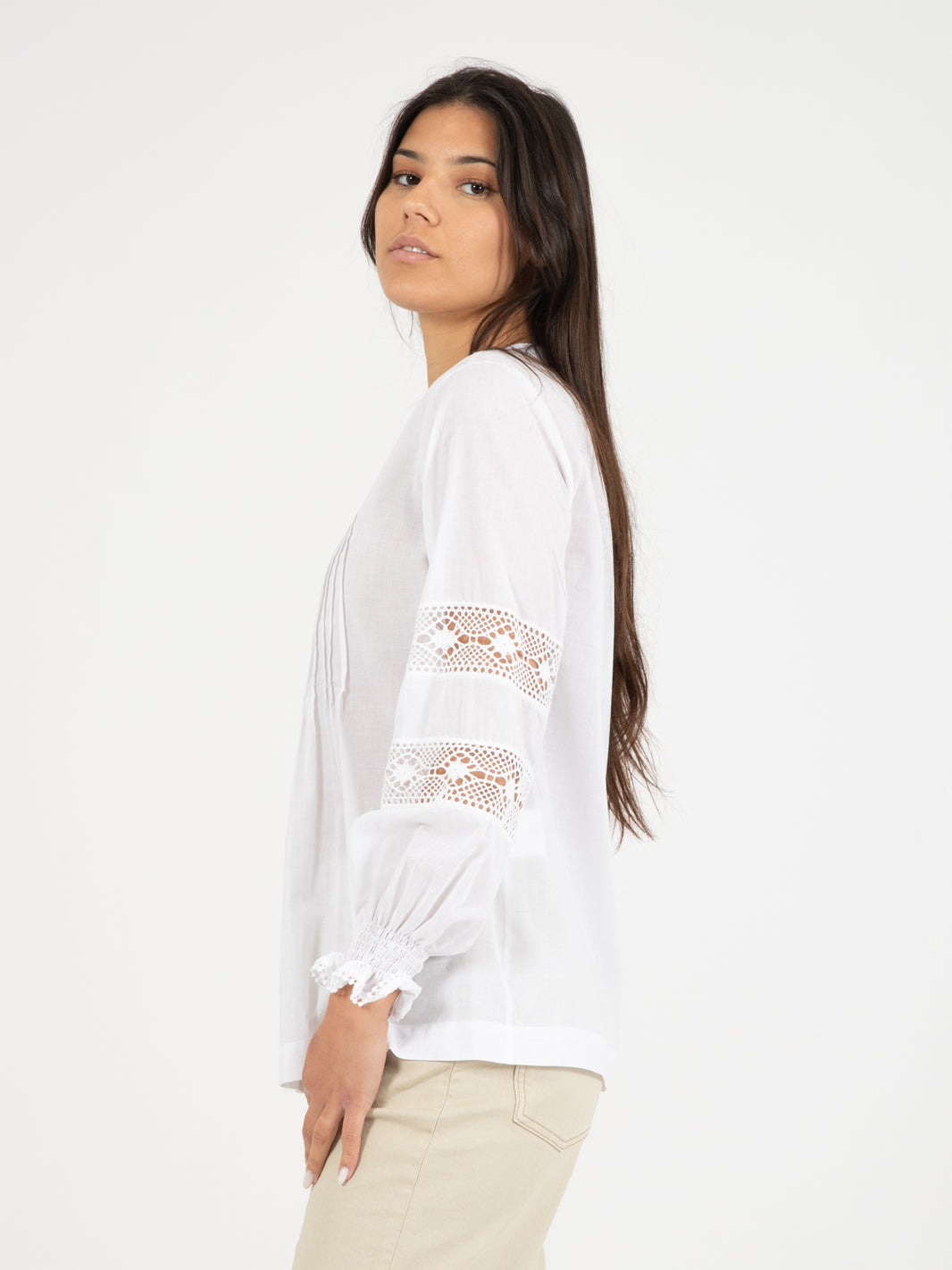 Camicia Irene manica a sbuffo bianca