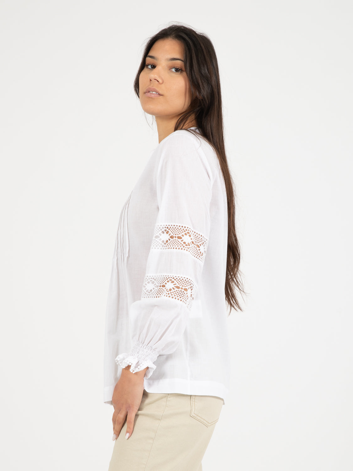 Irene white puff sleeve shirt