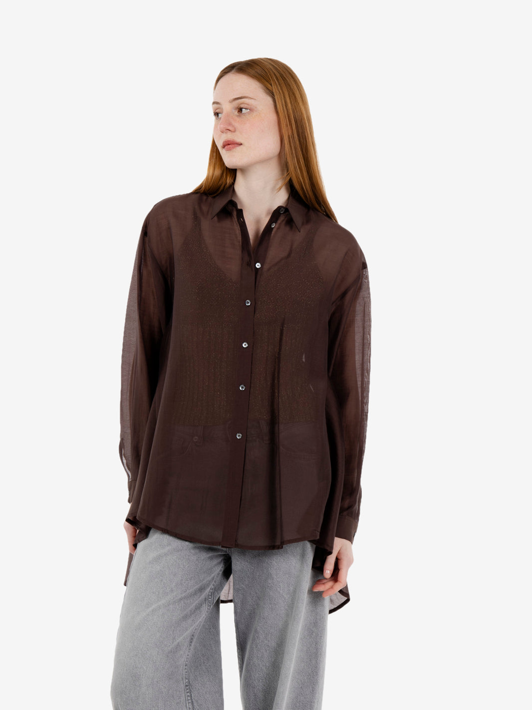Irene oversized brown shirt