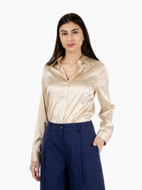 Iria beige satin shirt
