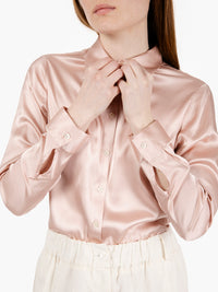 Iria pink satin shirt