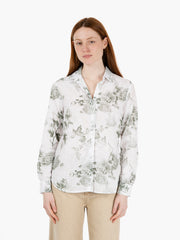 STIMM - Camicia Isotta sangallo fantasia bianco / verde