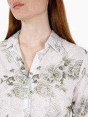 STIMM - Camicia Isotta sangallo fantasia bianco / verde