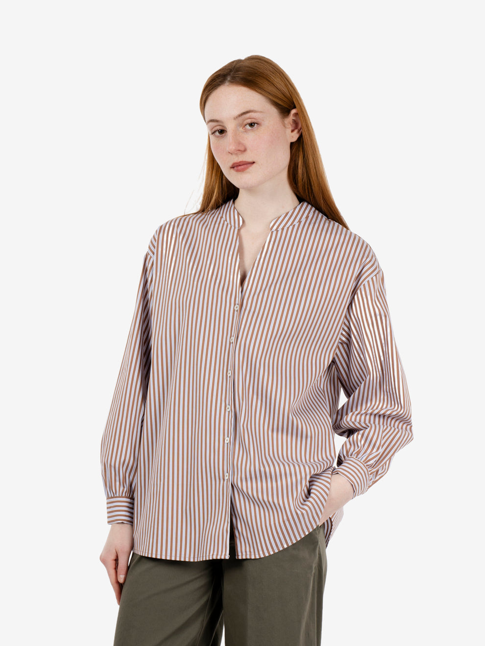 Camicia Janette coreana a righe moro