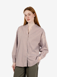 Janette Korean brown striped shirt