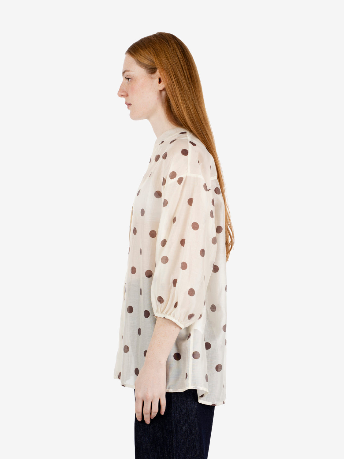 Camicia Jennifer over a pois panna / moro