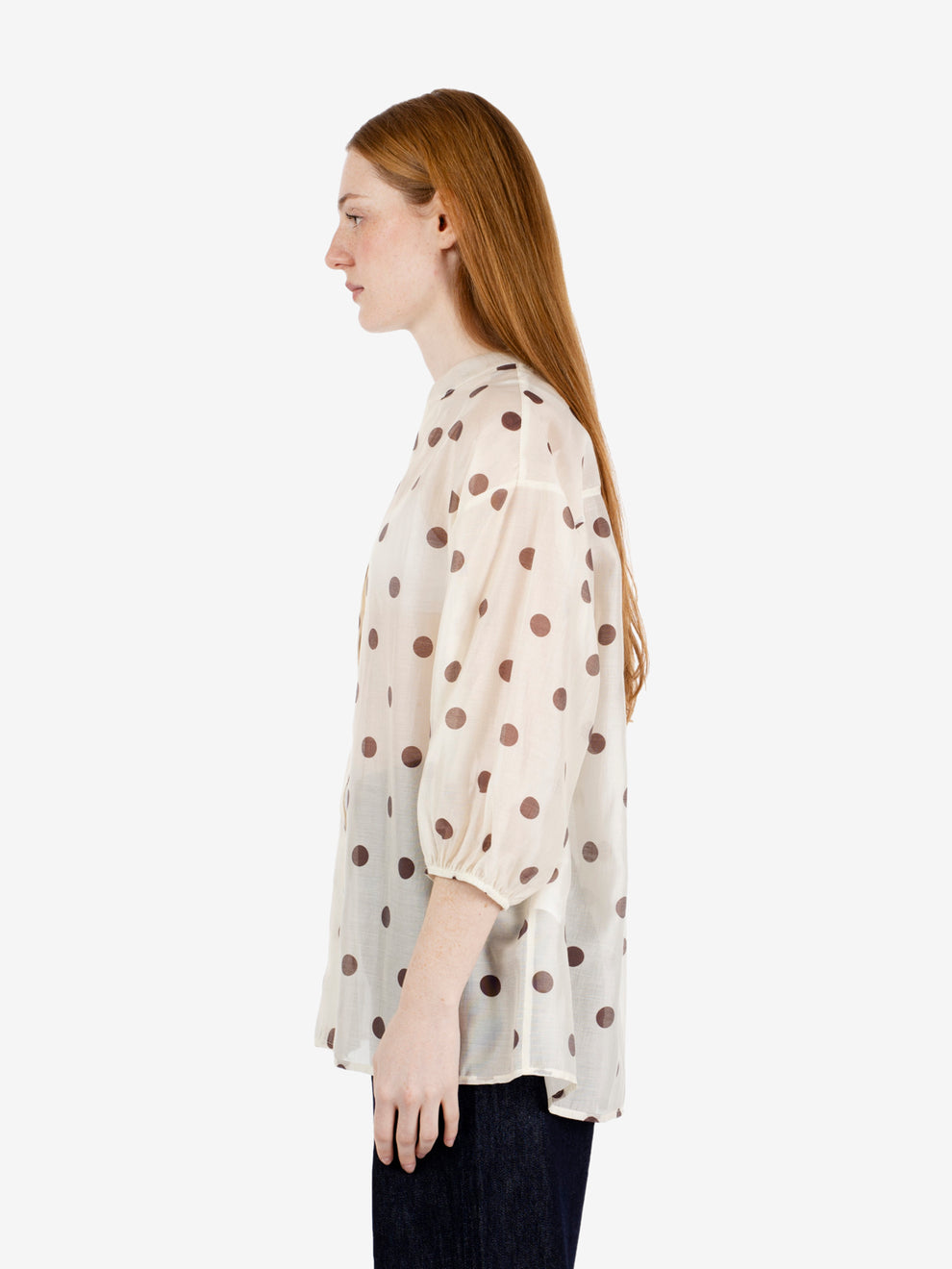 Camicia Jennifer over a pois panna / moro