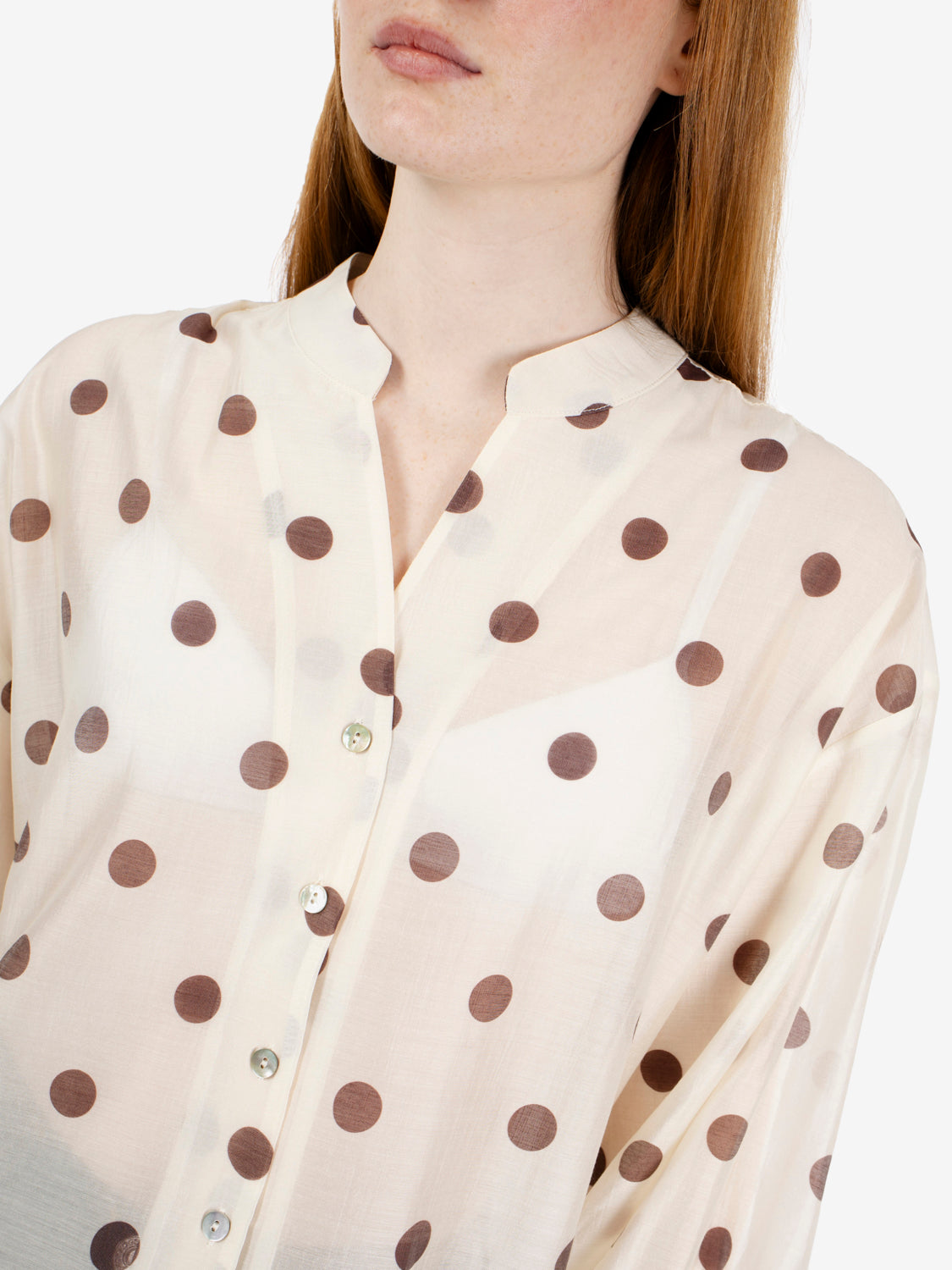 Camicia Jennifer over a pois panna / moro