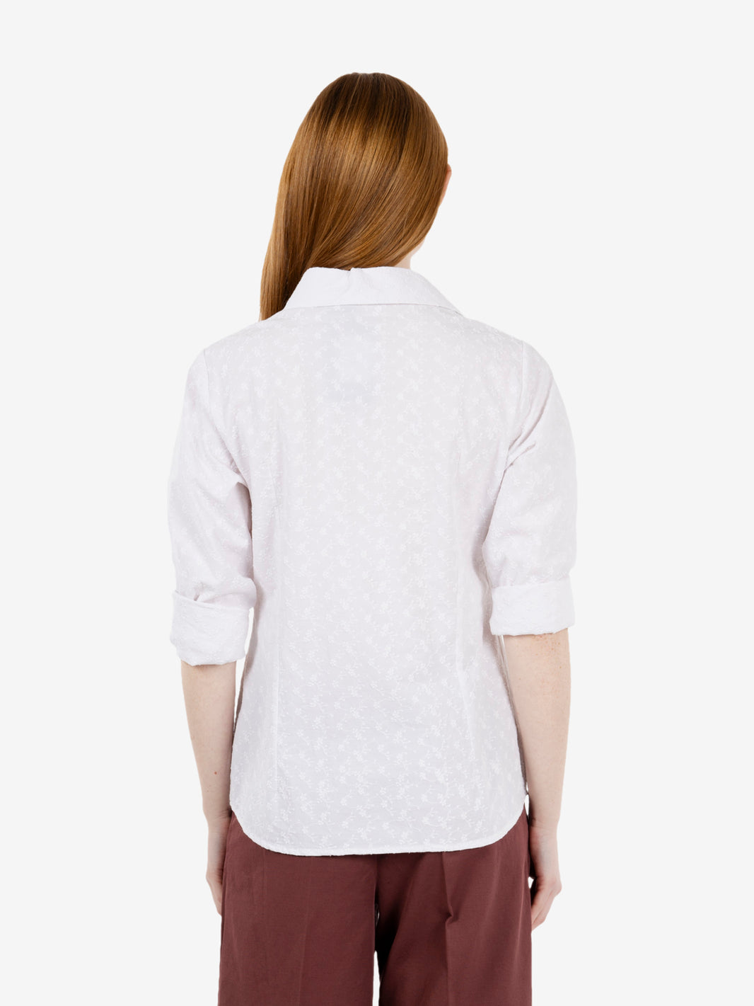 Camicia Junko con ricami bianco