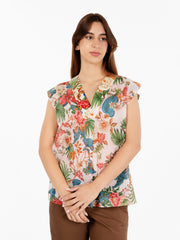 STIMM - Camicia Laurina manica corta fantasia multicolor