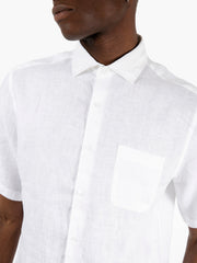 STIMM - Camicia lino a maniche corte bianco