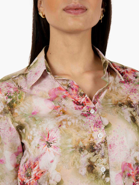 Camicia manica corta fantasia floreale