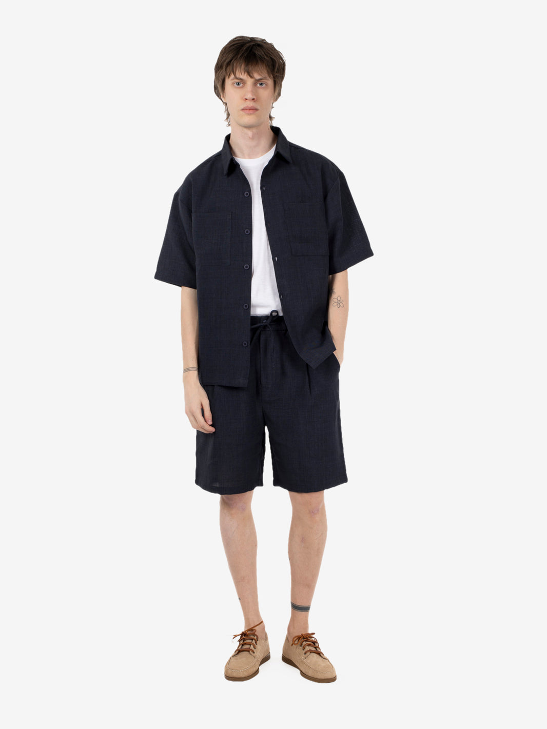 Camicia manica corta navy