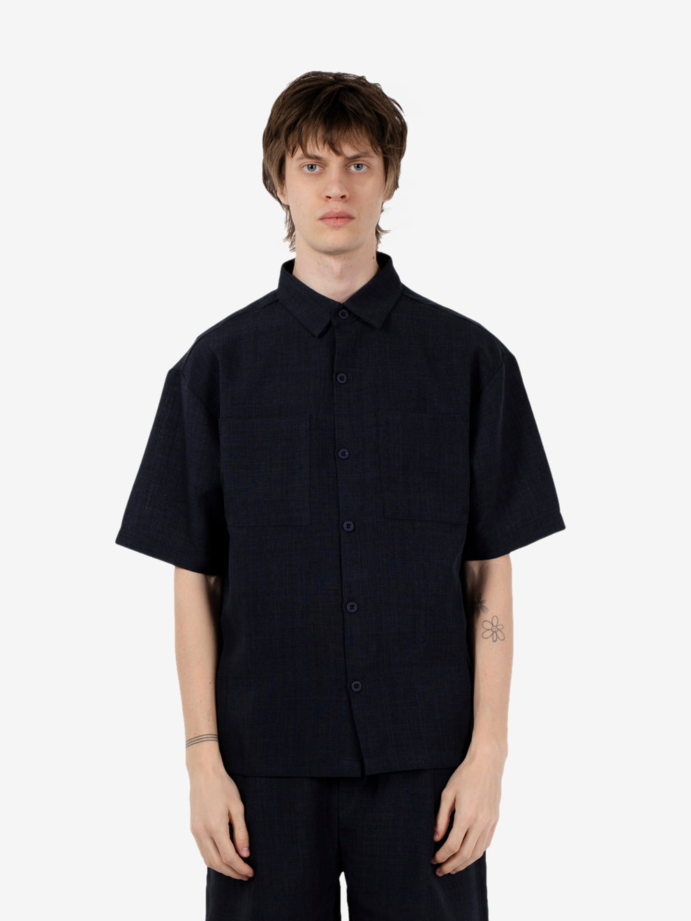 Camicia manica corta navy