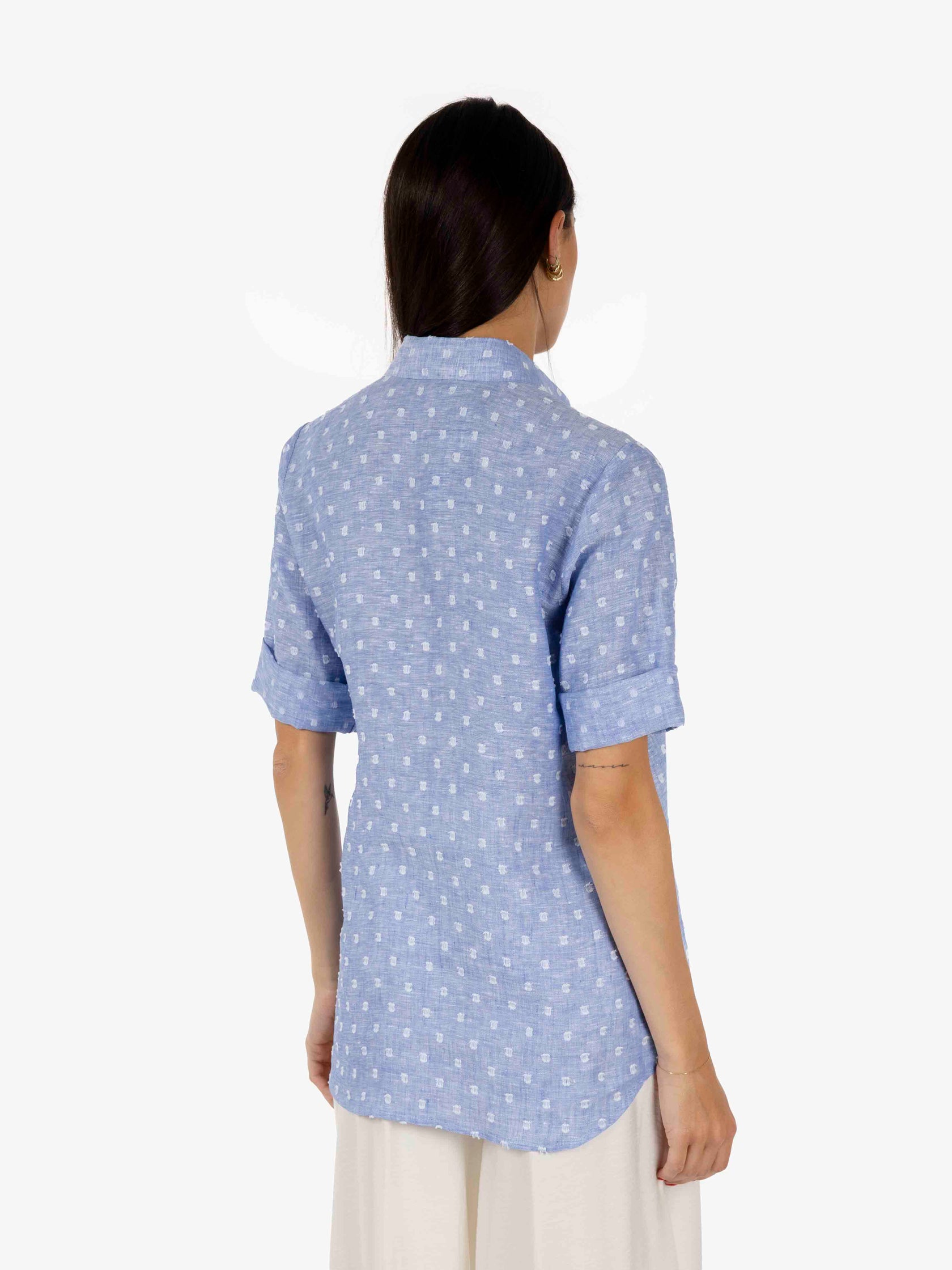 Light blue short sleeved shirt