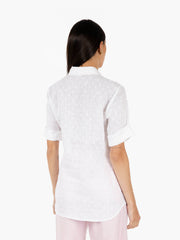 STIMM - Camicia manica corta operata bianca