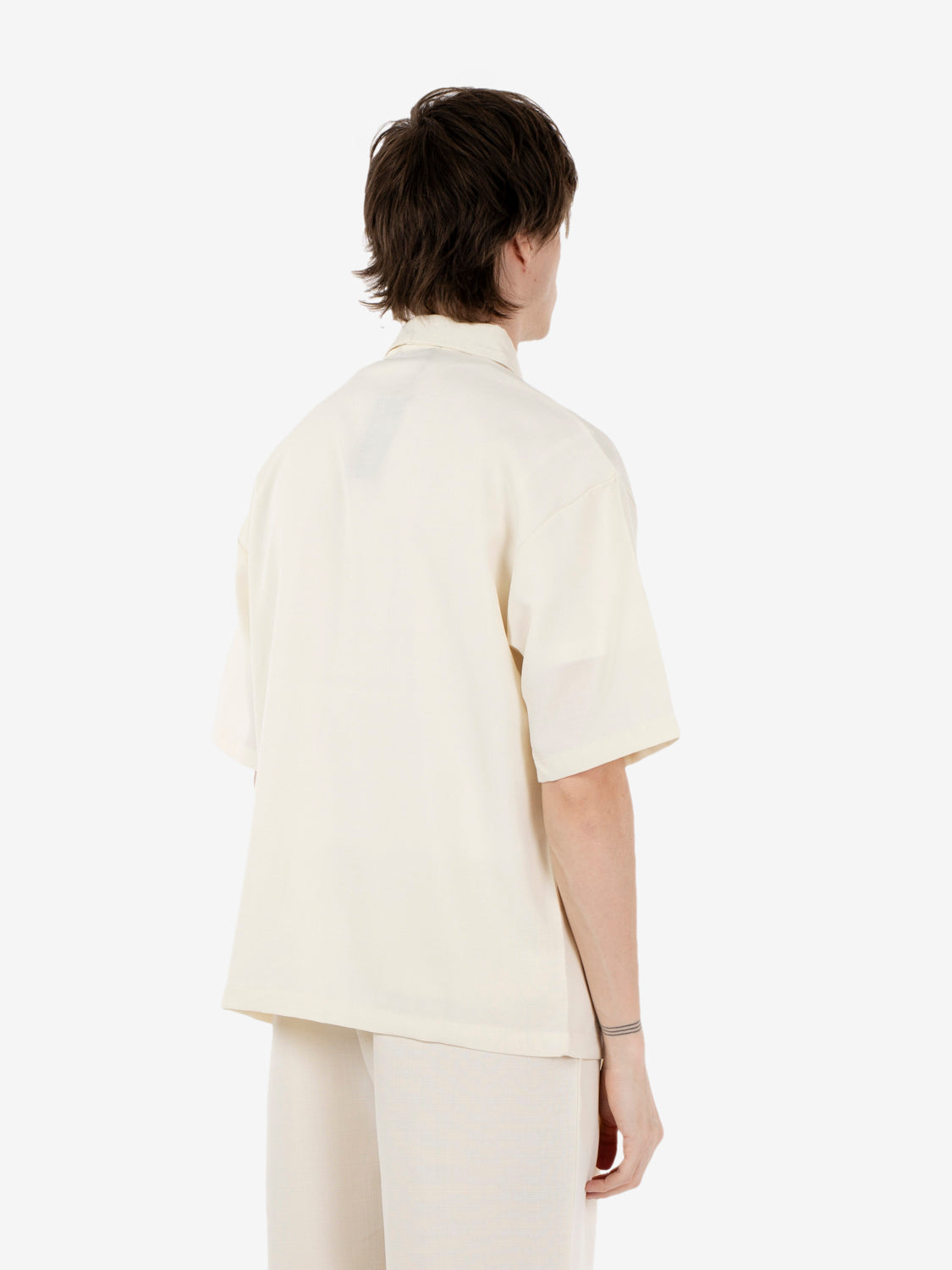 Camicia manica corta panna