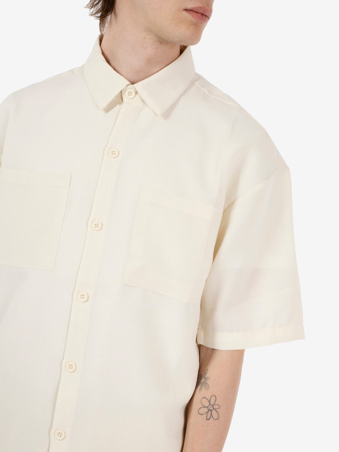 Camicia manica corta panna