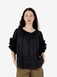 Camicia maniche volant nero