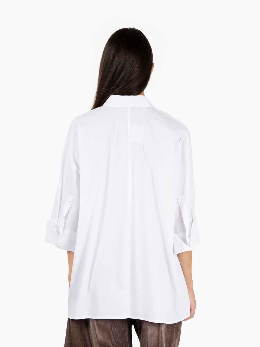 Camicia over con applicazioni bianca
