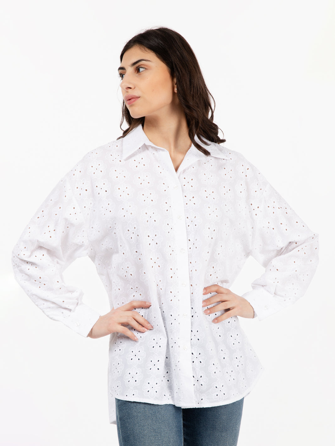 White oversized sangallo shirt
