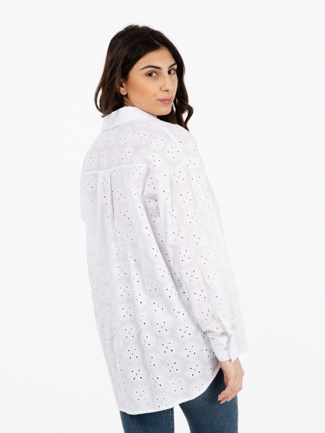 White oversized sangallo shirt