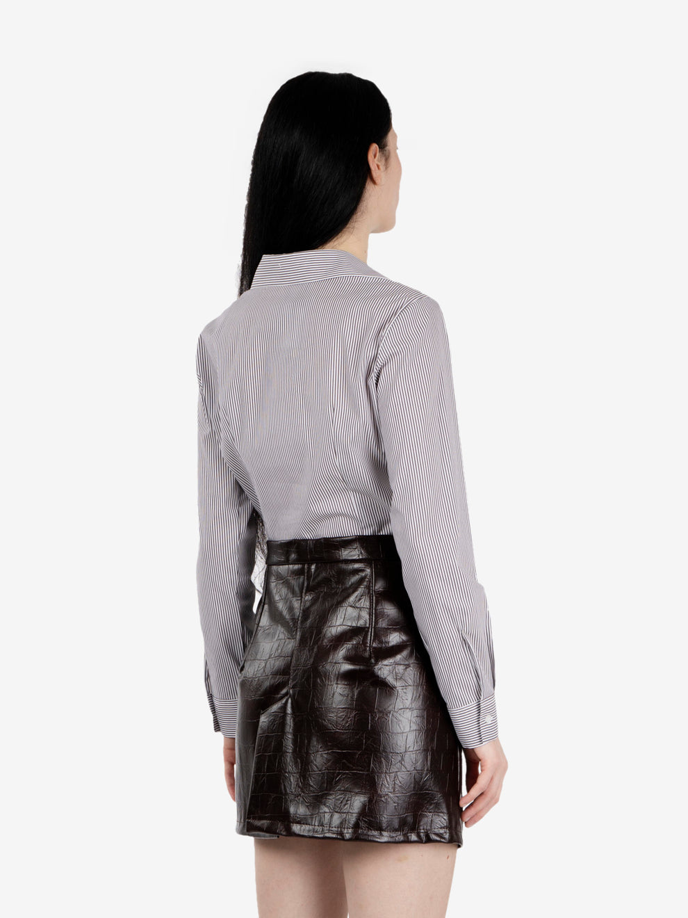 Camicia slim a righe moro