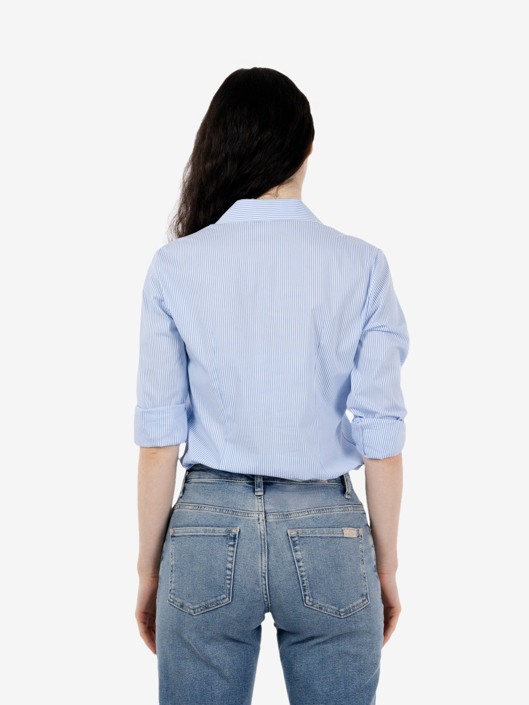 Light blue striped slim fit shirt