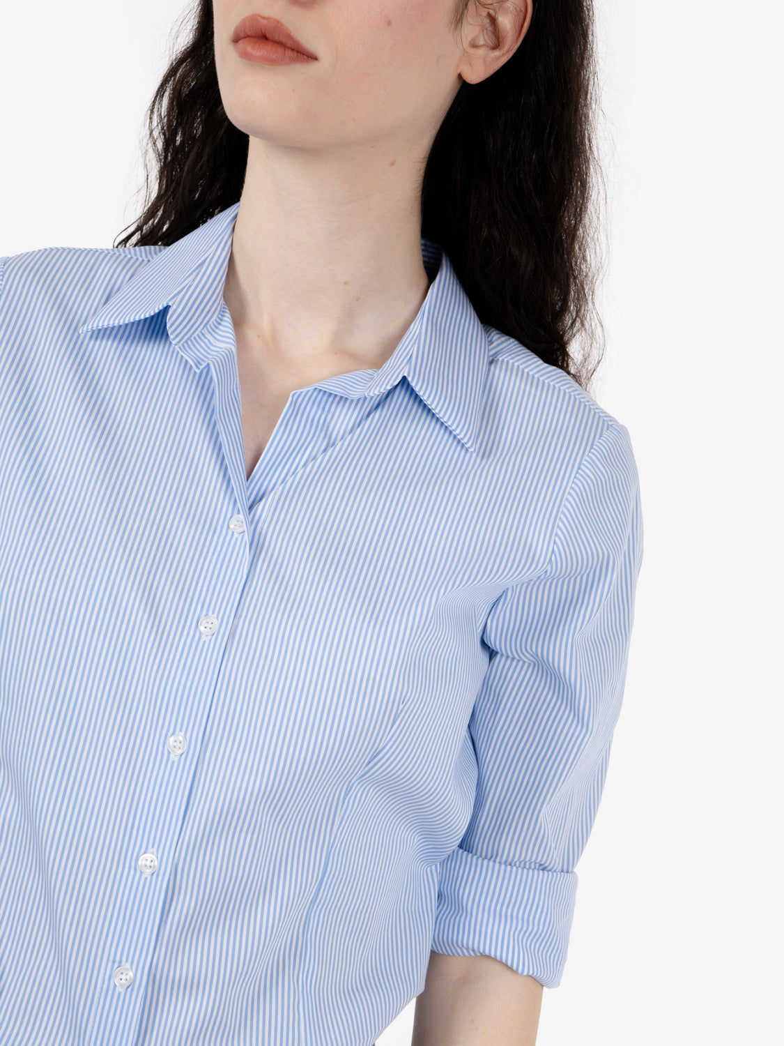 Light blue striped slim fit shirt