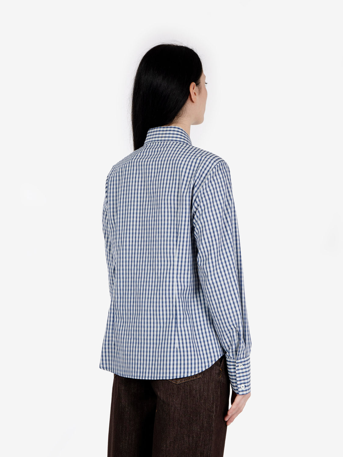 Camicia Vichy rouches blu
