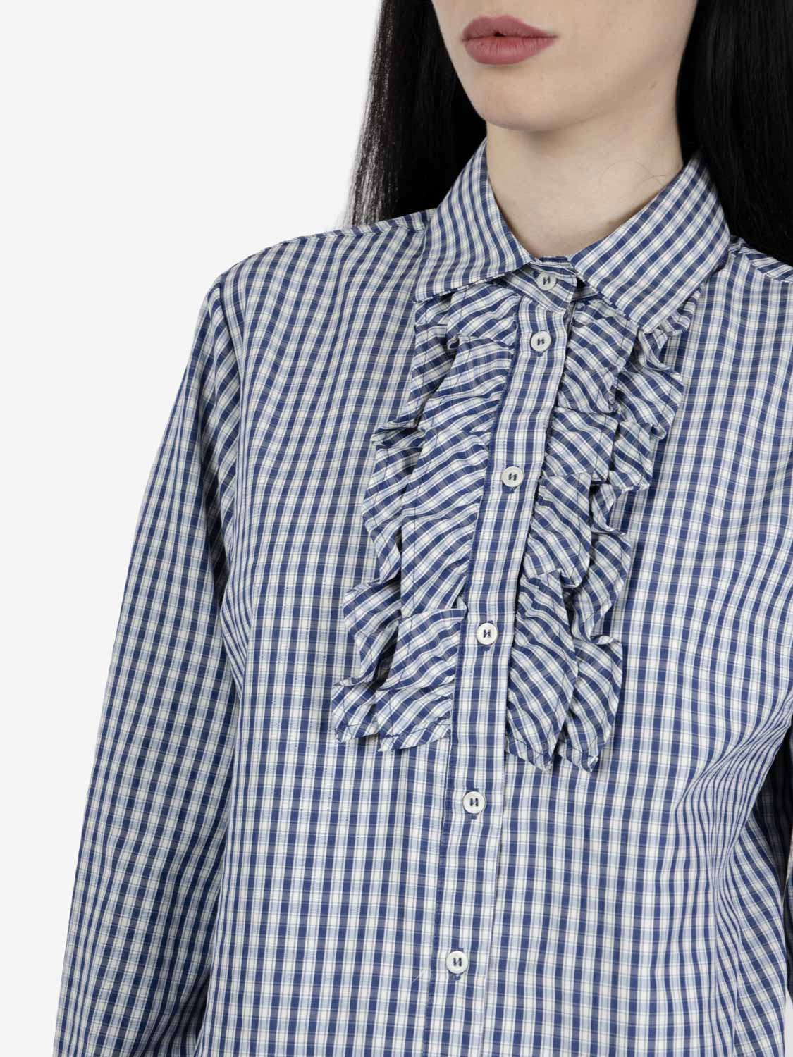 Camicia Vichy rouches blu