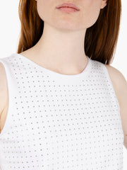 STIMM - Canotta con swarosky applicati bianco