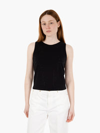 Canotta con swarosky applicati nero