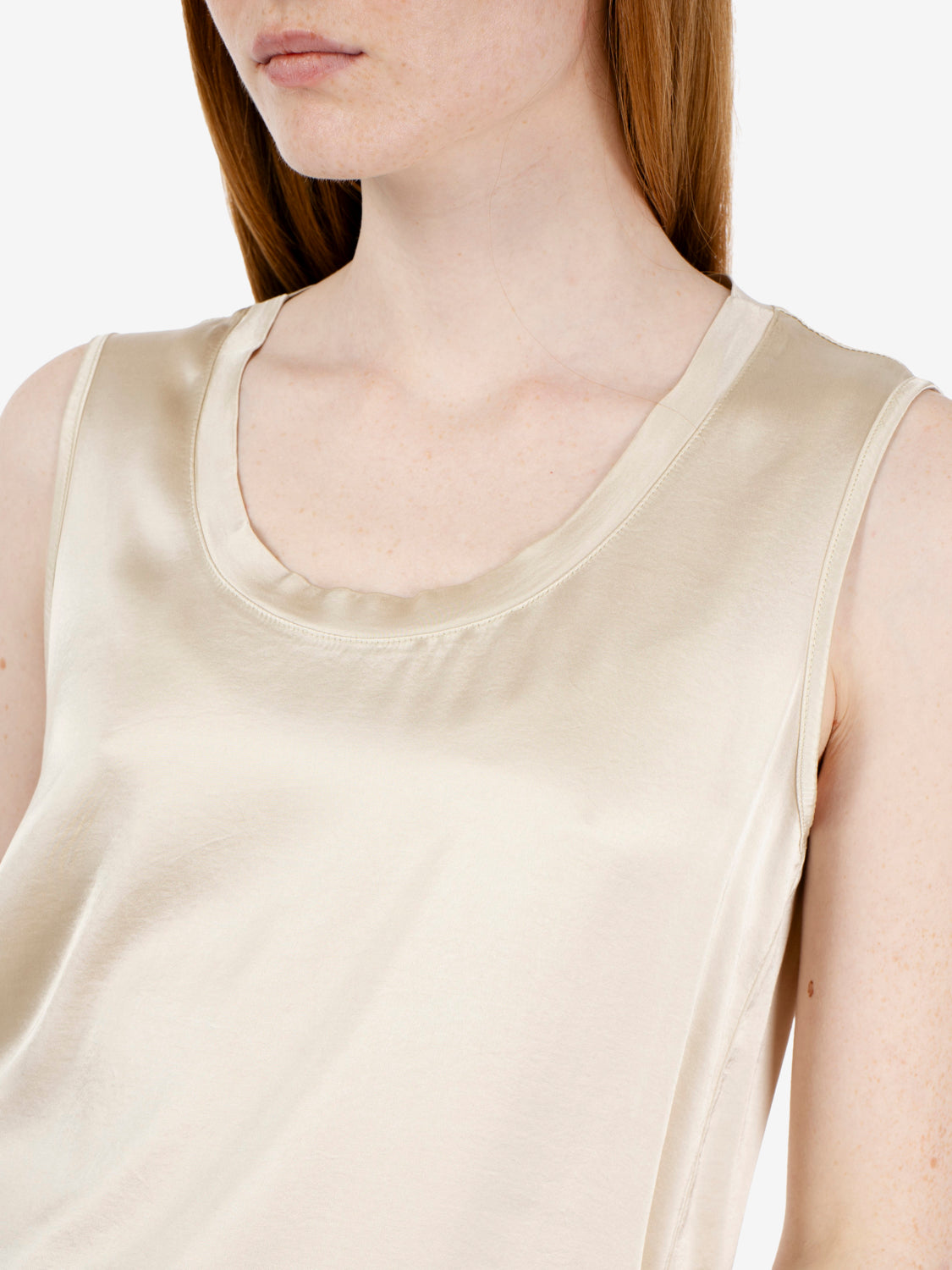 Canotta in raso beige