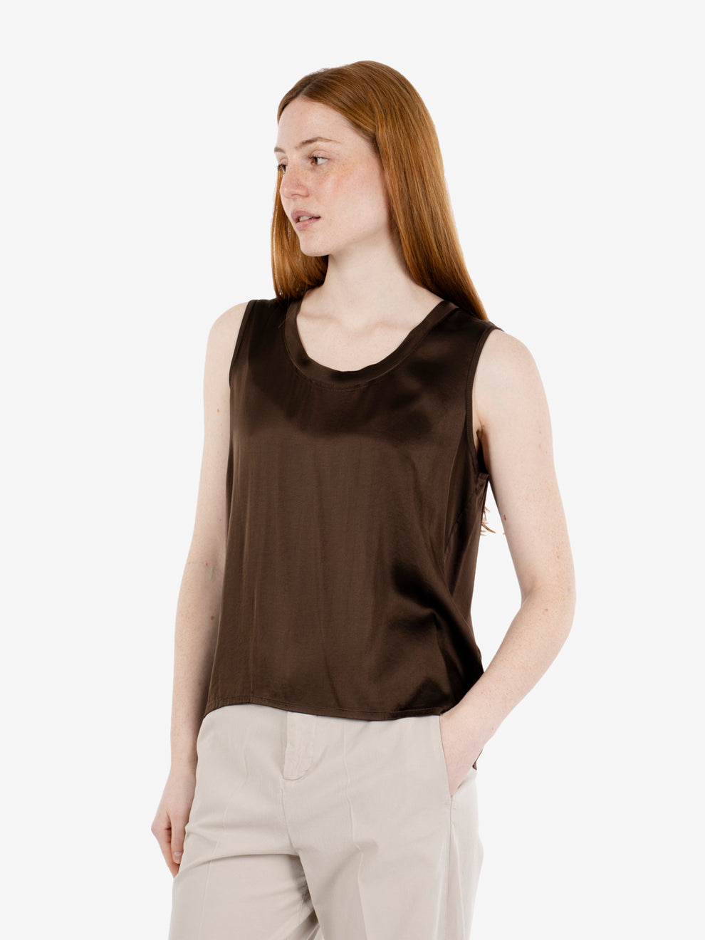 Canotta in raso moro