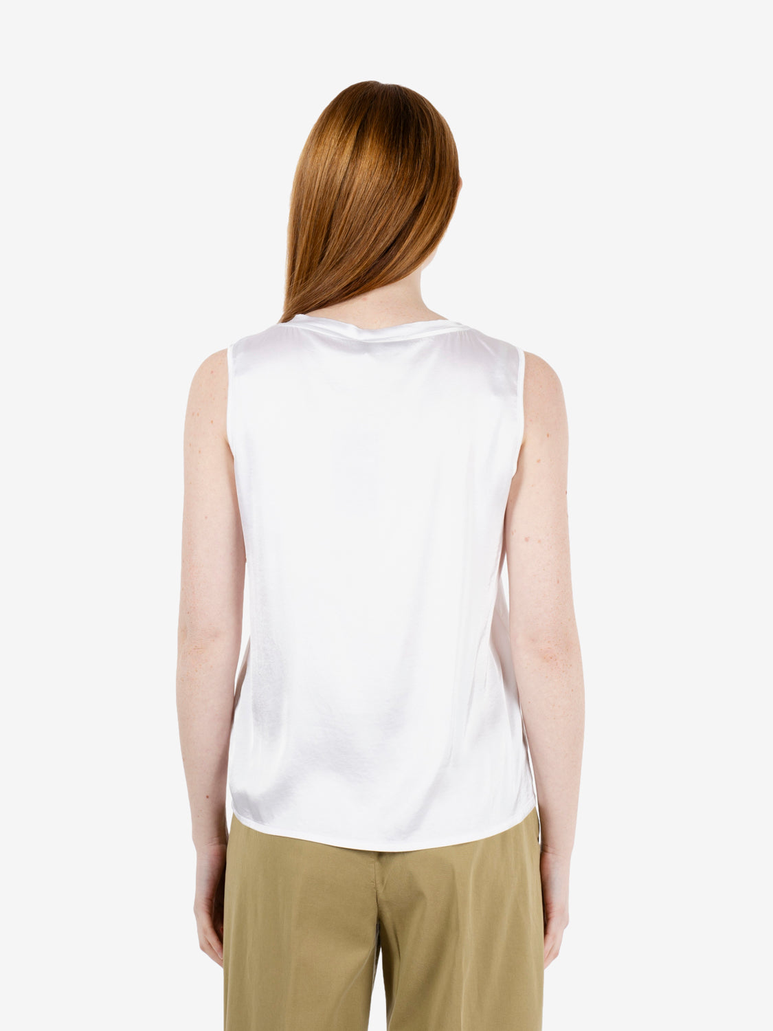 Canotta in raso panna