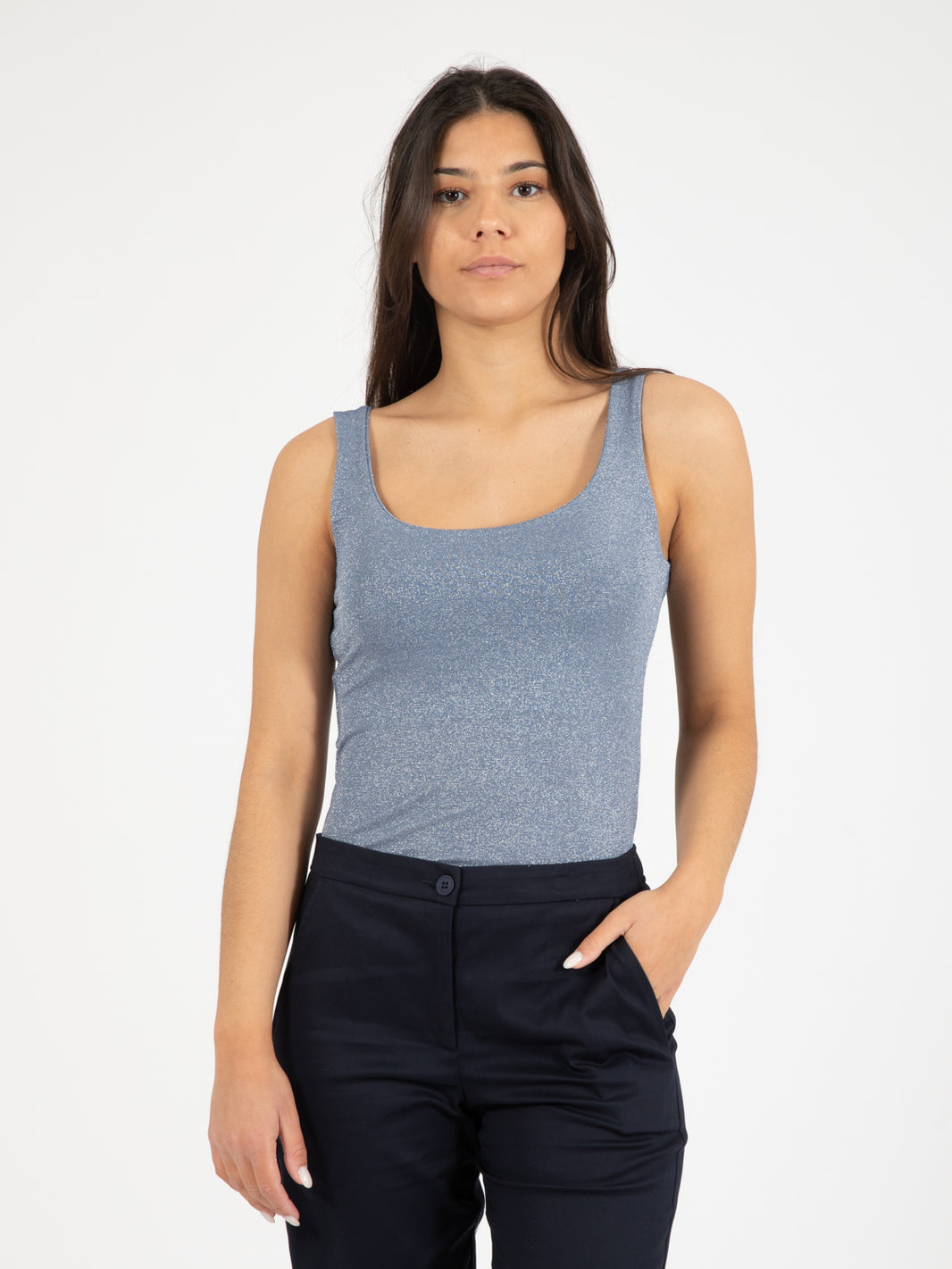 Cobalt lurex tank top