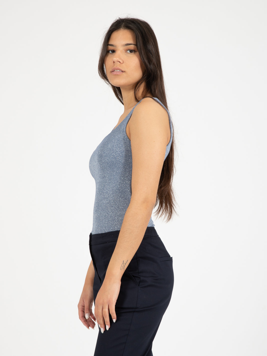 Cobalt lurex tank top