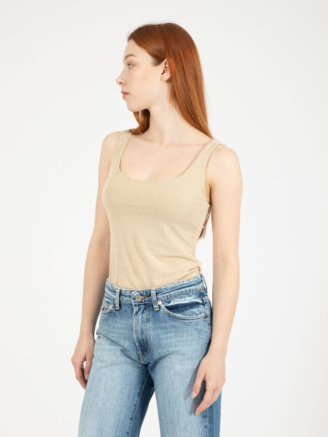 Gold lurex tank top