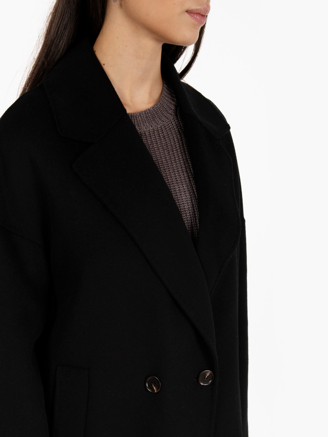 Jessica black egg coat
