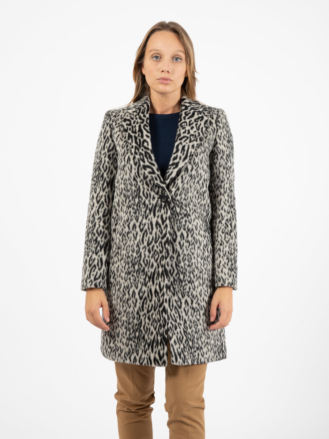 Cappotto Corinne maculato nero / bianco